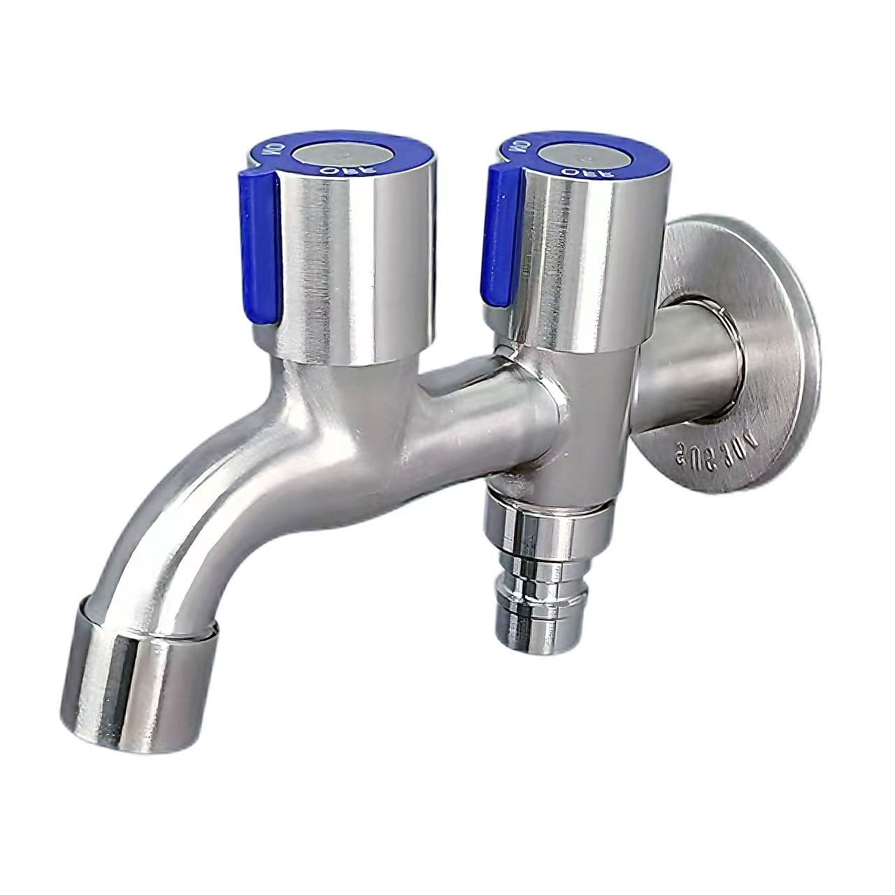304 Faucet Allfa Dwbl-Rheoli Dur Di-staen