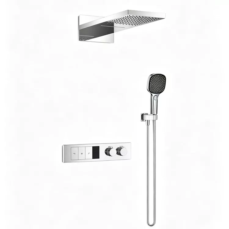 Cawod Uwchben Thermostatig Cudd A Set Cawod Llaw