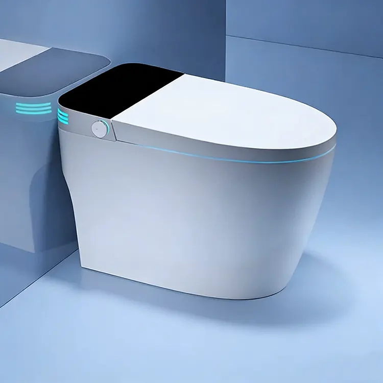 Arddangosfa Ddigidol LED Awtomatig Lid Flip-Top Ewyn Tarian Siphon Smart Toiled