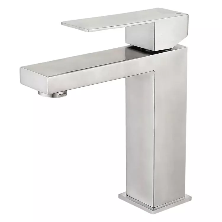 Faucet Basn Poeth Ac Oer Minimalaidd Geometrig