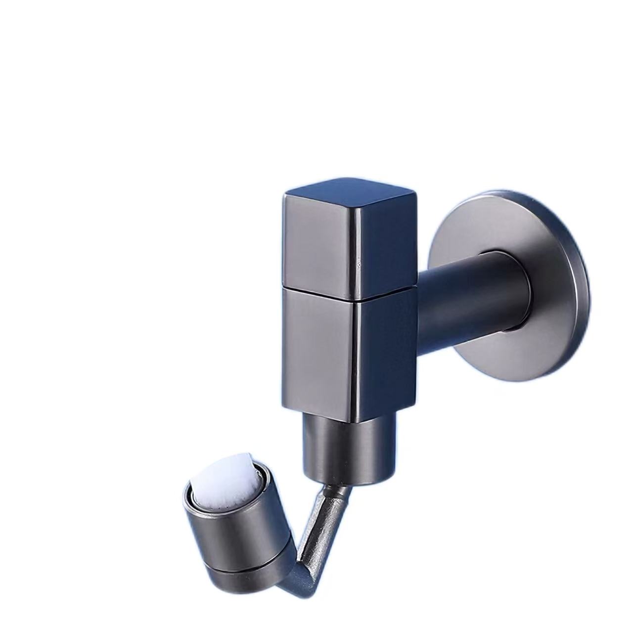 Faucet Swirl Llwyd Minimalaidd ar y Wal