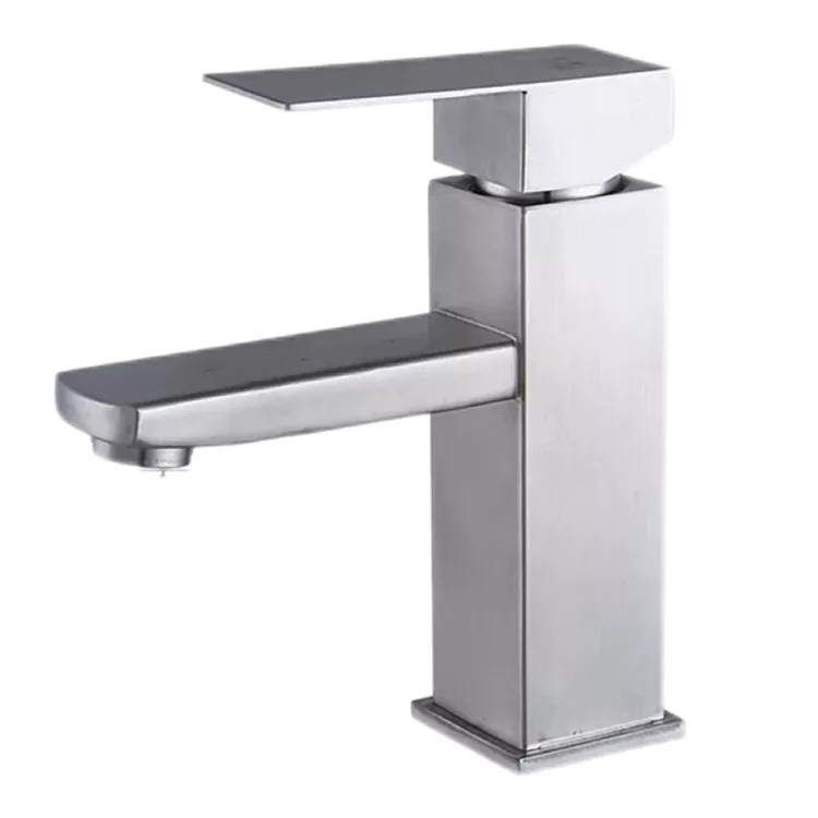 Faucet Basn Poeth Ac Oer Sgwâr Minimalaidd