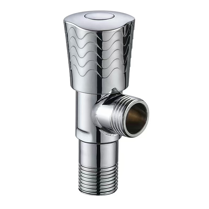Drych-Gorffen Falf Angle Patrwm Wave Bright Chrome