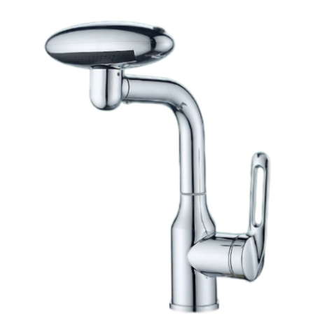 Faucet Basn Chwistrellu Arian Top Mirror