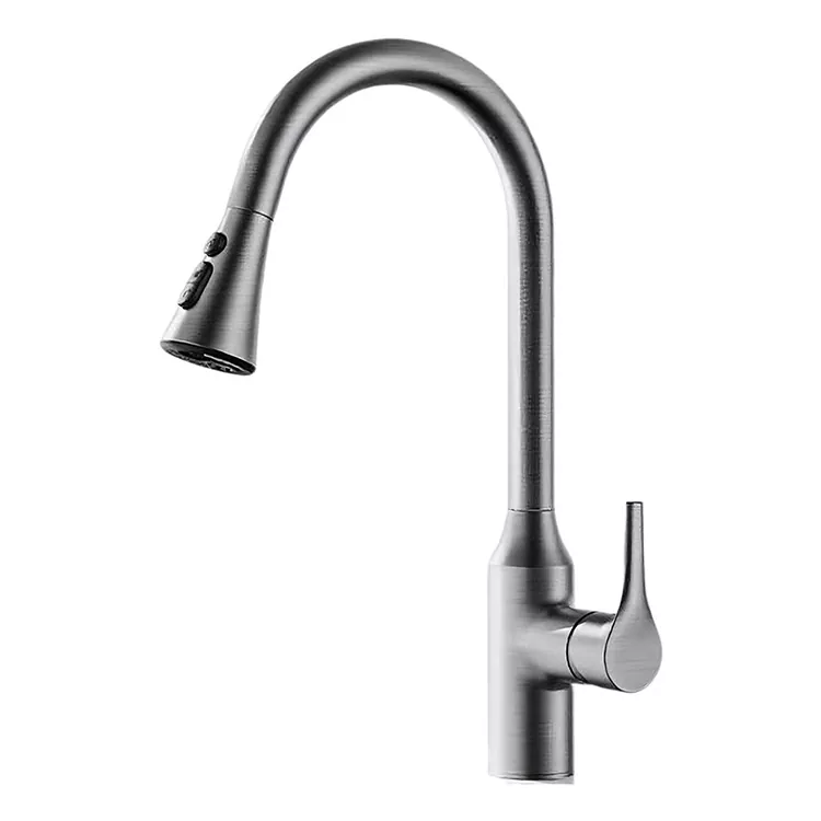 Faucet Cegin Poeth Ac Oer sy'n Cylchdroi Tynnu Allan