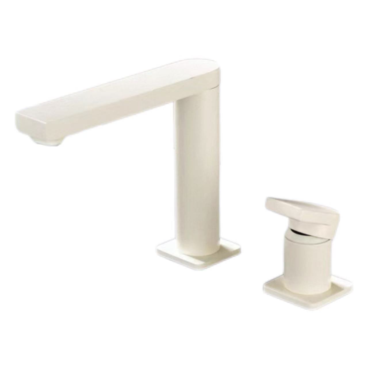 Faucet Hollti Minimalaidd Gwyn Pur