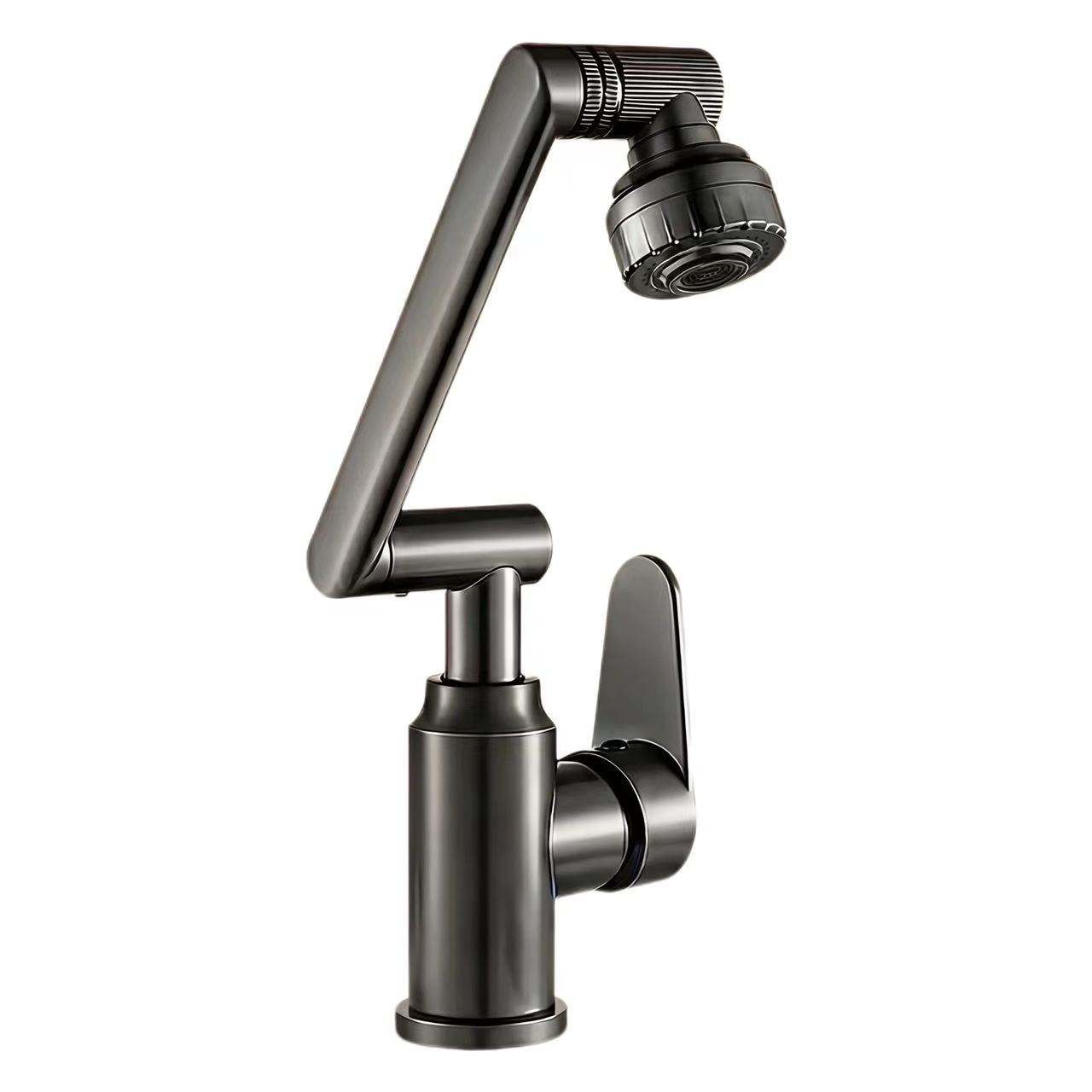 Braich Robotig cylchdroi Faucet Basn Poeth Ac Oer