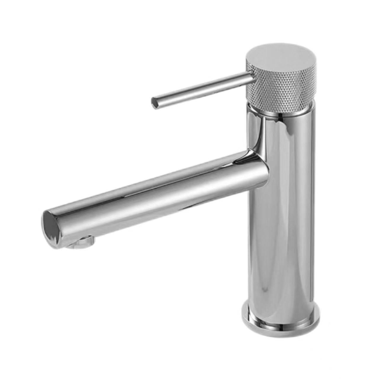 Faucet Twll Sengl Rhesog Arian