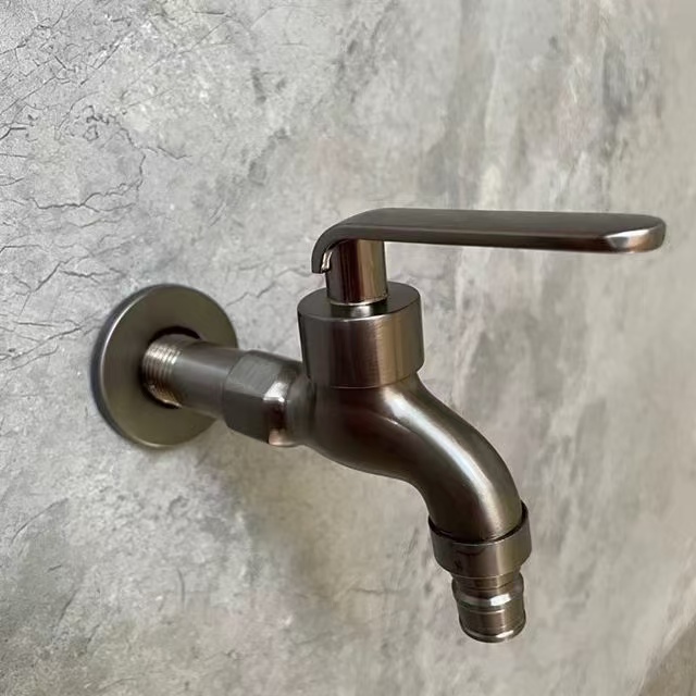 Dur Di-staen Brwsio Cyflym-Agor Faucet