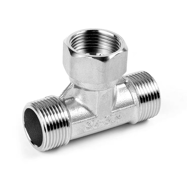 Dur Di-staen Swivel Te Pipe Benyw-Gwryw-Benyw