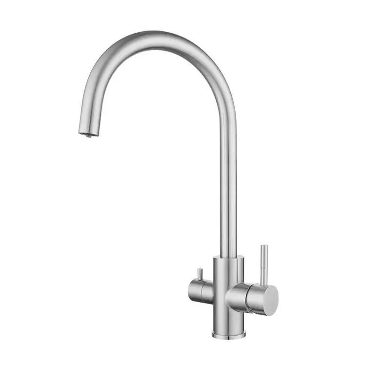 Gwddf Swan 3-mewn-1 Faucet Poeth ac Oer