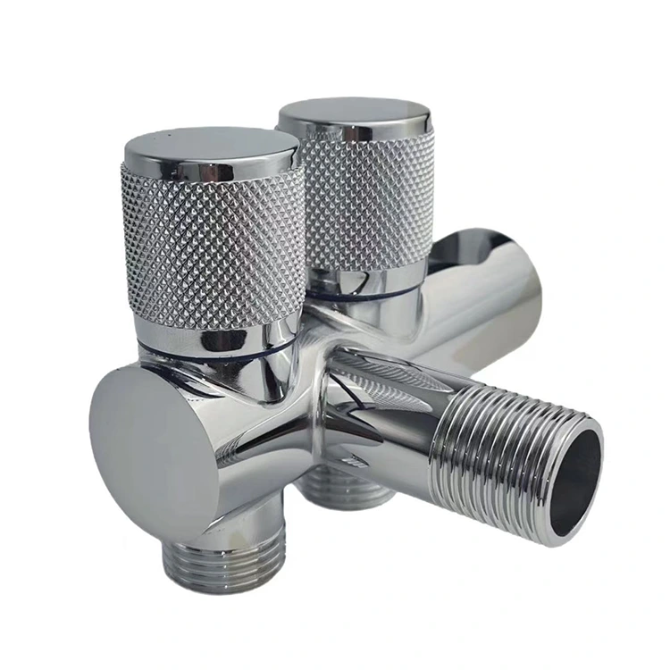 Falf ongl dwbl wedi'i gosod ar wal